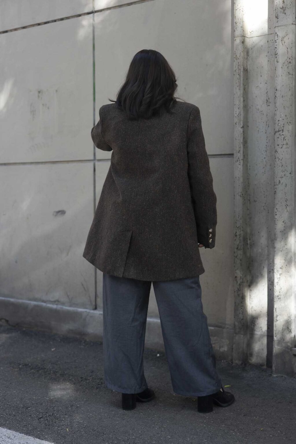 Blazer fiammato lana seta marrone 7 misstufi