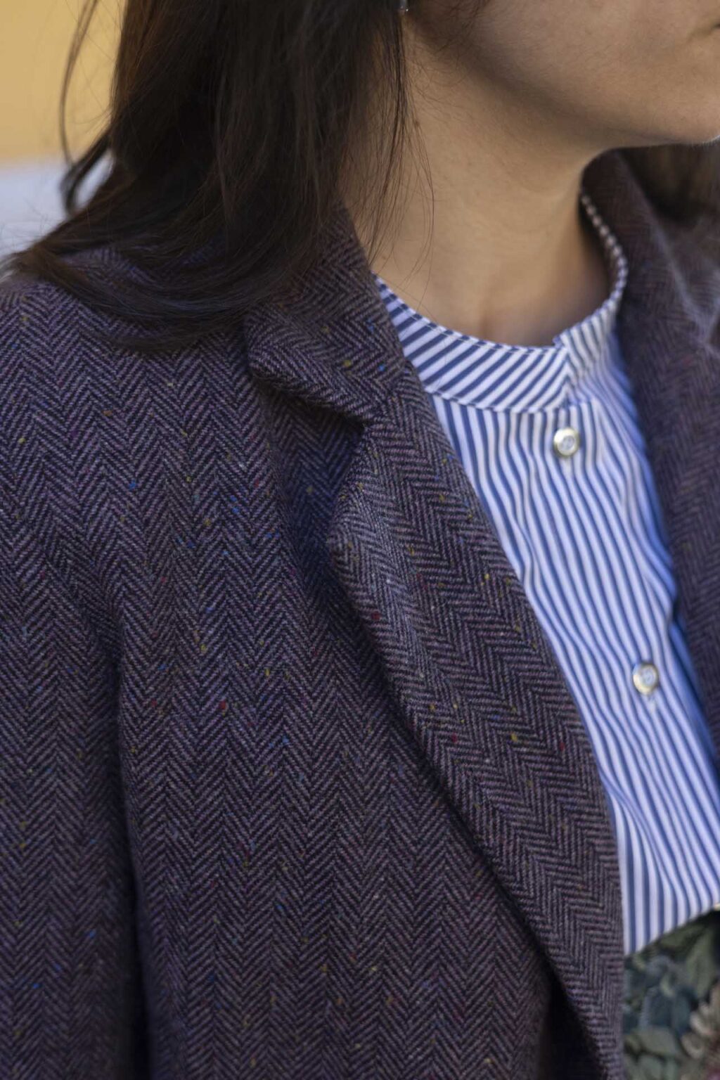 Blazer spigato lana seta viola 036 misstufi