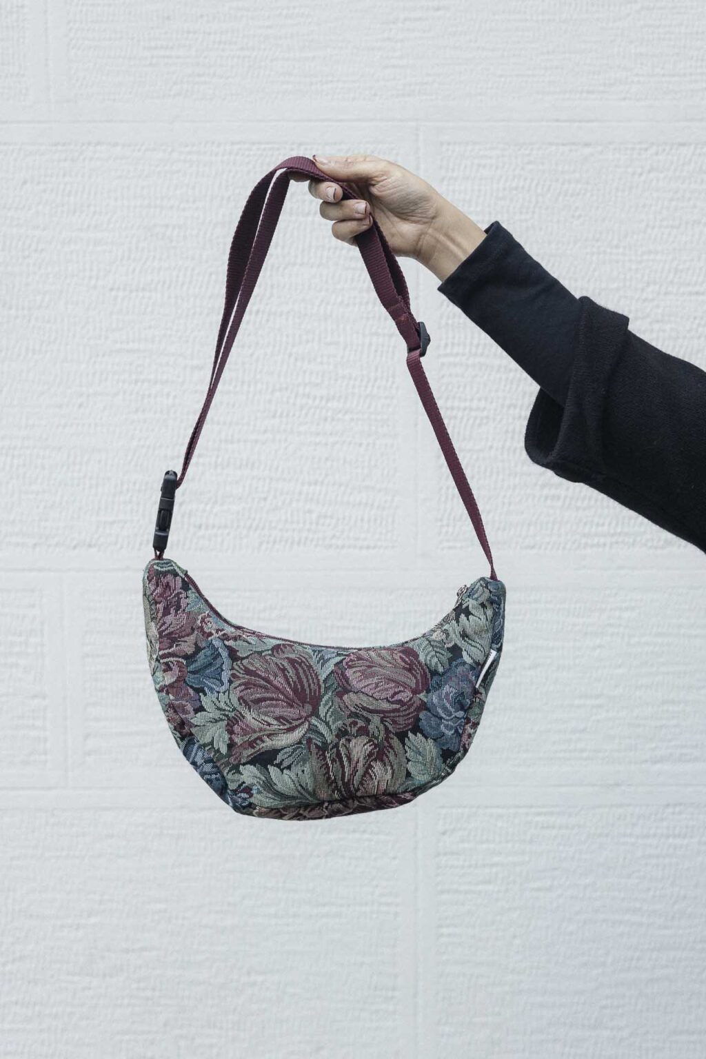 Borsa mezzaluna tessuto vintage fantasia 249 misstufi