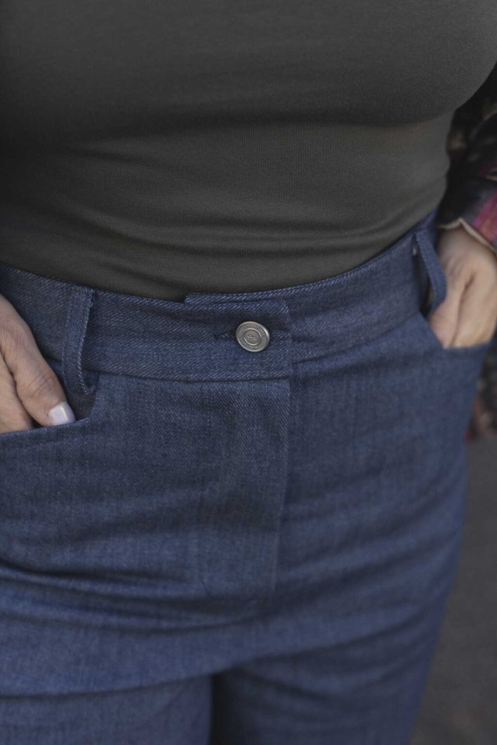 Pantalone palazzo jeans blu