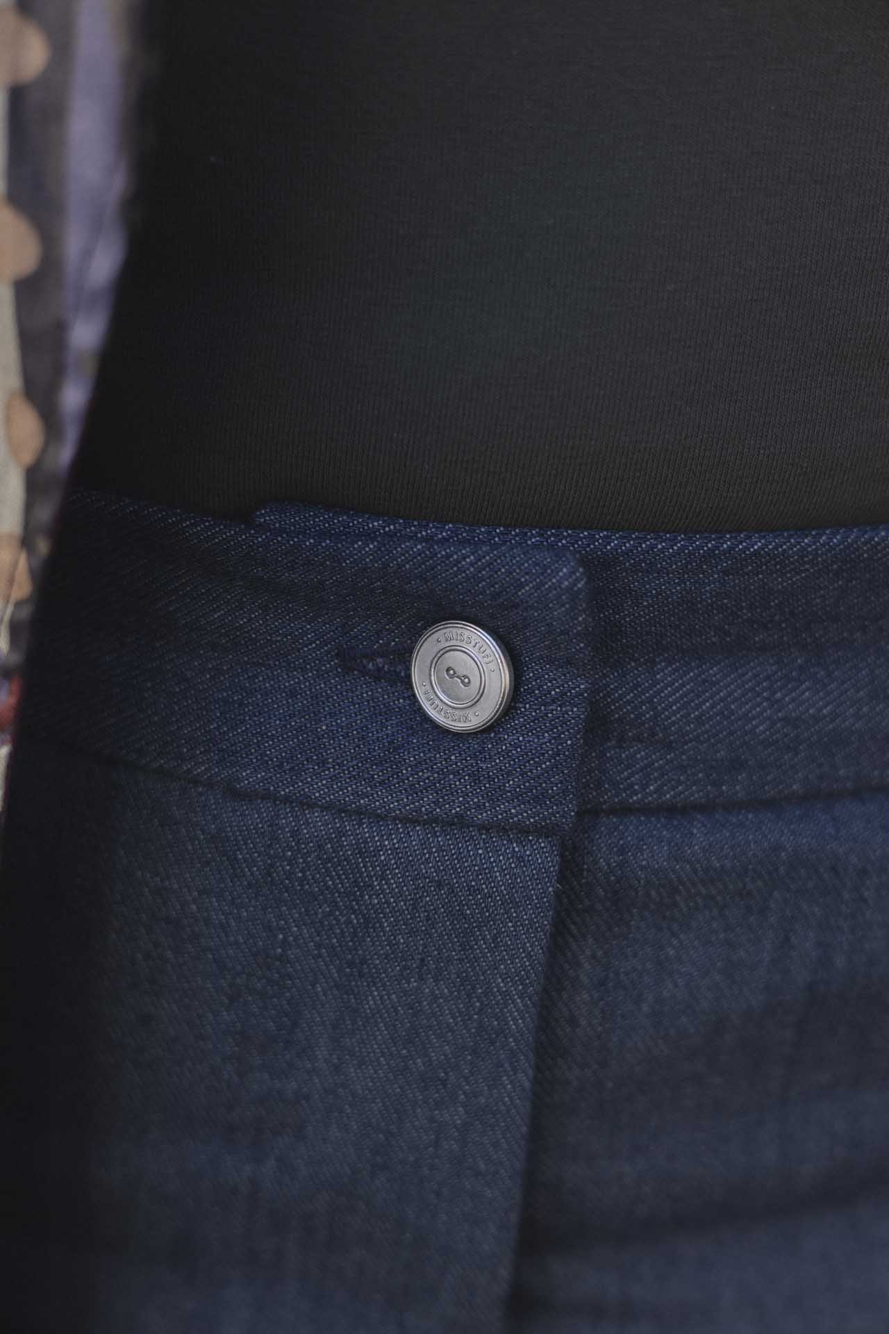 Pantalone palazzo jeans blu