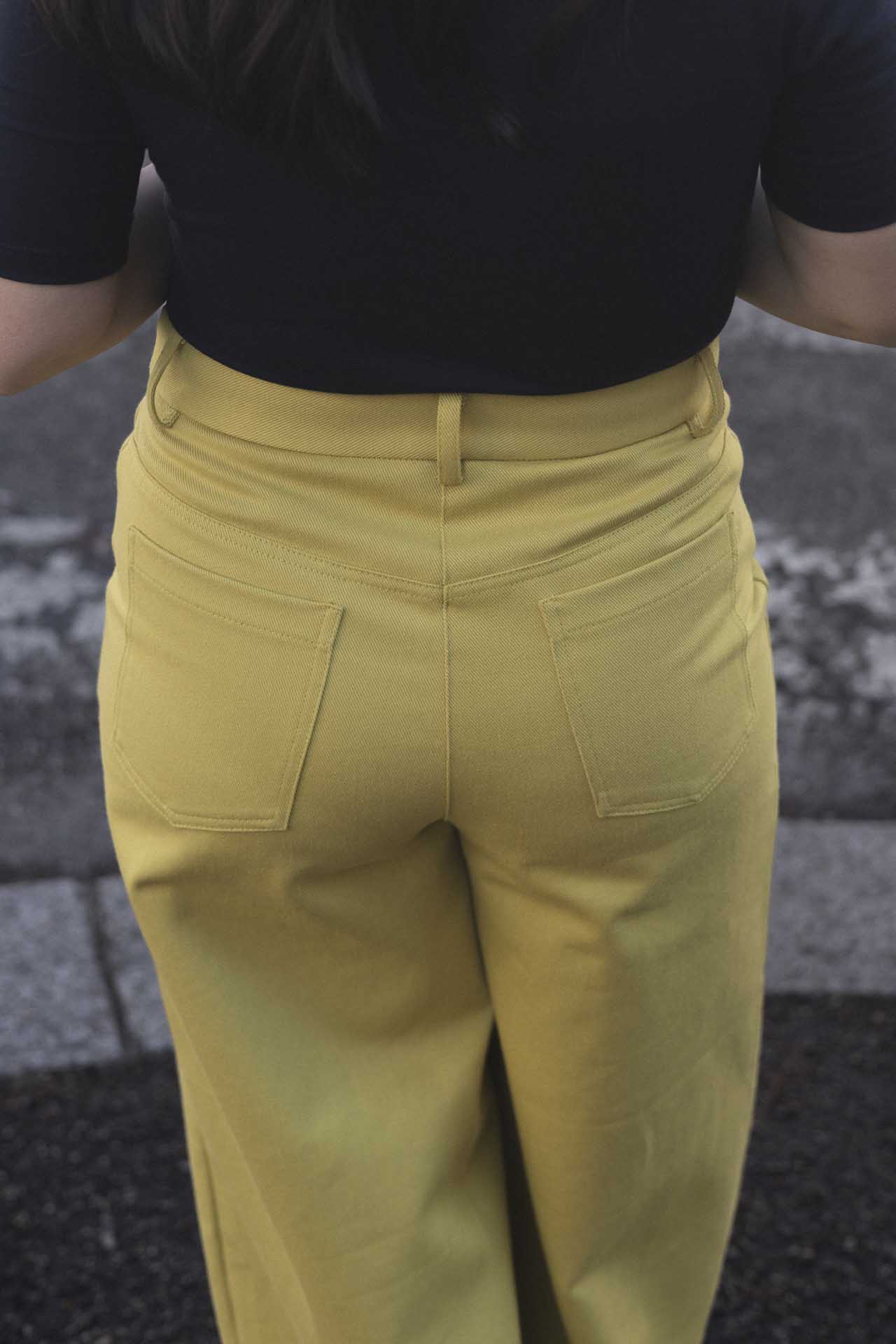 Pantalone palazzo jeans lime