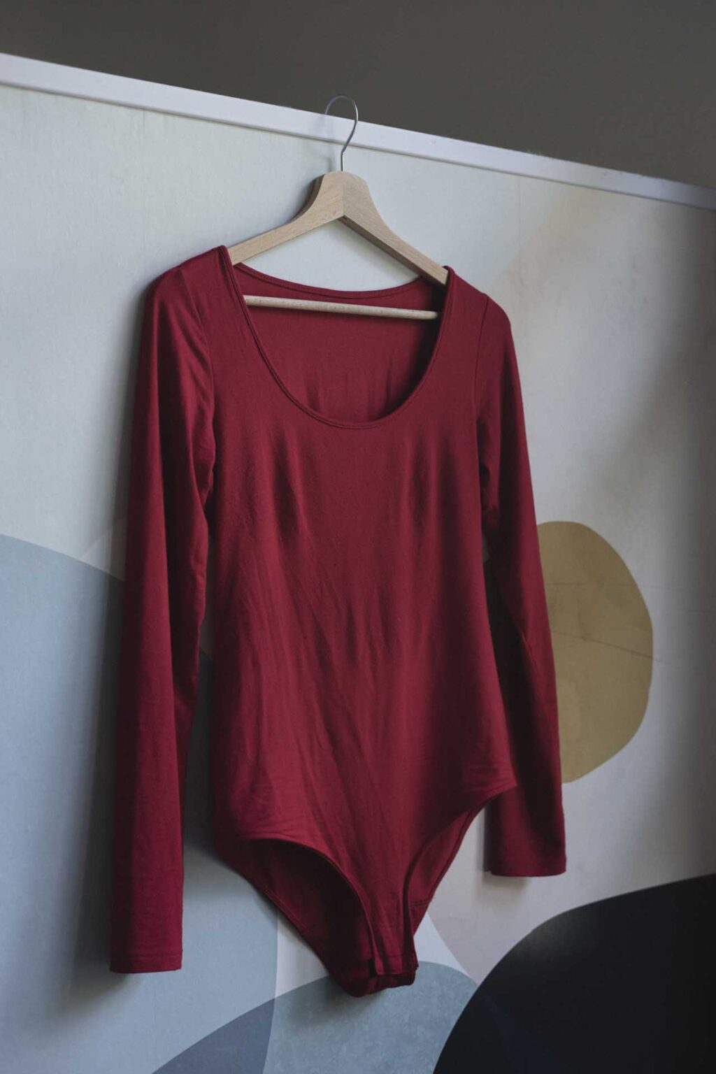 Body bamboo scollato rosso