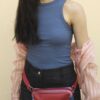 Camicia seta top Jersey tracolla pelle-misstufi