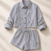 Camicia boxer righe bianco e grigio
