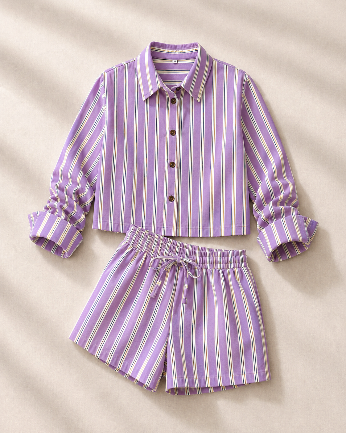 Camicia boxer righe lilla bianco nero
