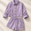 Camicia boxer righe lilla e bianco