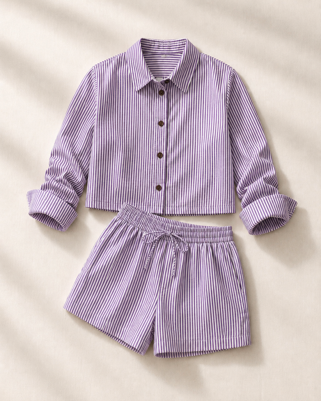 Camicia boxer righe lilla e bianco