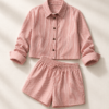 Camicia boxer righe rosso e rosa