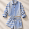 Camicia boxer righe azzurro bianco